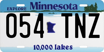 MN license plate 054TNZ