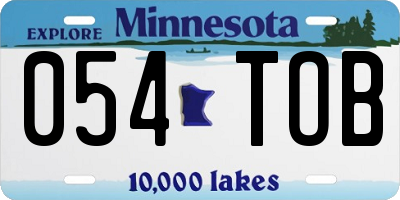 MN license plate 054TOB