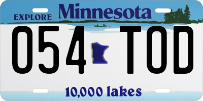 MN license plate 054TOD