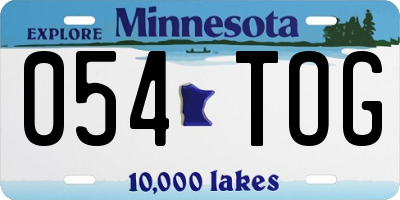 MN license plate 054TOG