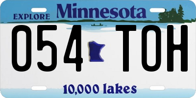 MN license plate 054TOH