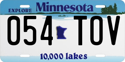 MN license plate 054TOV