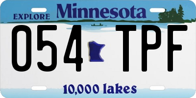 MN license plate 054TPF