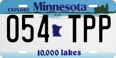 MN license plate 054TPP