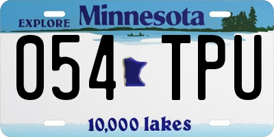 MN license plate 054TPU