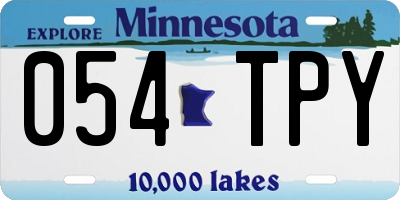 MN license plate 054TPY