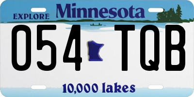MN license plate 054TQB