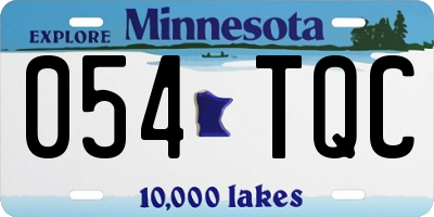 MN license plate 054TQC