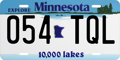 MN license plate 054TQL