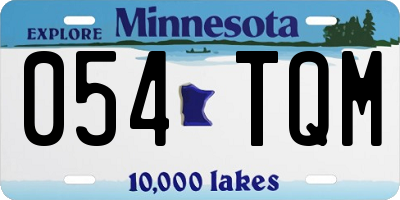 MN license plate 054TQM