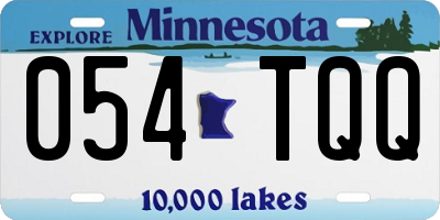 MN license plate 054TQQ