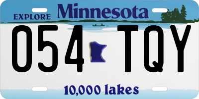 MN license plate 054TQY