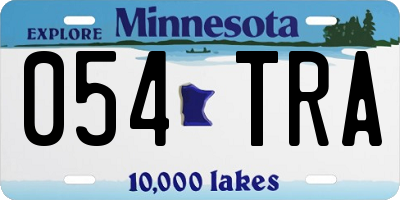 MN license plate 054TRA