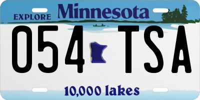 MN license plate 054TSA