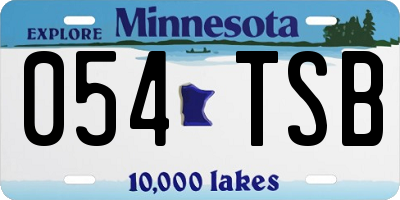 MN license plate 054TSB