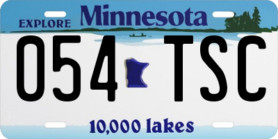 MN license plate 054TSC