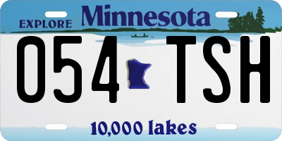 MN license plate 054TSH