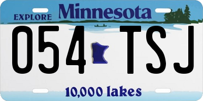 MN license plate 054TSJ