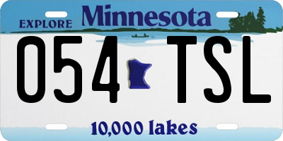MN license plate 054TSL