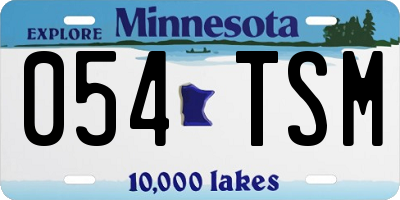 MN license plate 054TSM