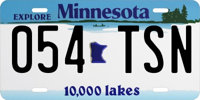 MN license plate 054TSN