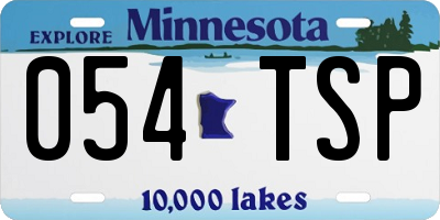 MN license plate 054TSP