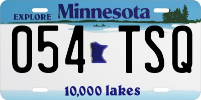 MN license plate 054TSQ