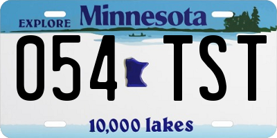 MN license plate 054TST