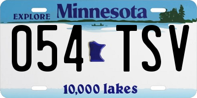 MN license plate 054TSV