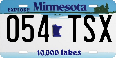 MN license plate 054TSX