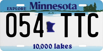 MN license plate 054TTC