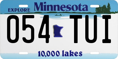 MN license plate 054TUI