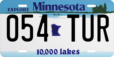 MN license plate 054TUR