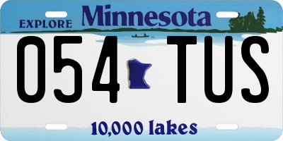 MN license plate 054TUS