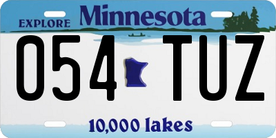 MN license plate 054TUZ