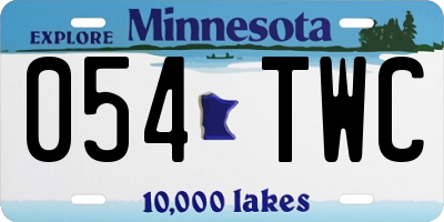 MN license plate 054TWC
