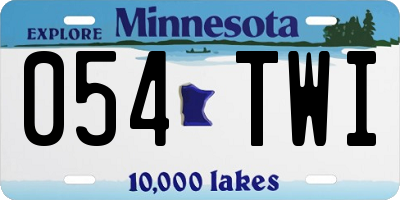 MN license plate 054TWI