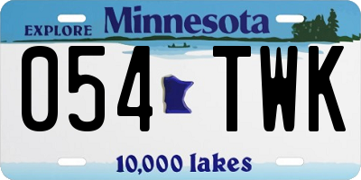 MN license plate 054TWK