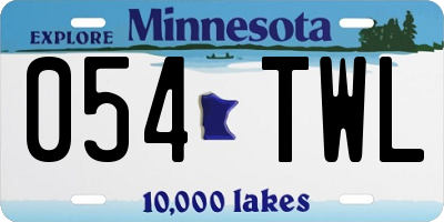 MN license plate 054TWL