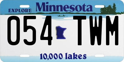 MN license plate 054TWM