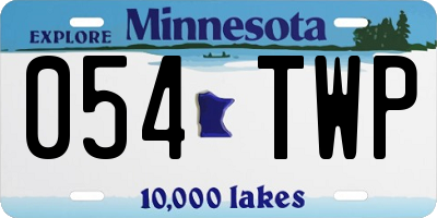 MN license plate 054TWP