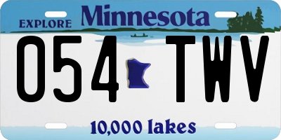 MN license plate 054TWV