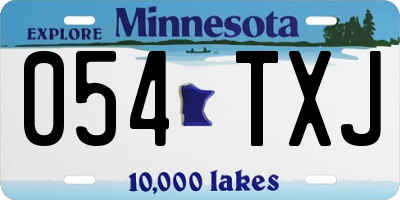 MN license plate 054TXJ
