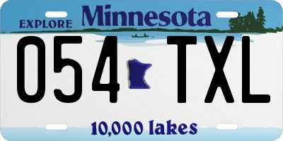 MN license plate 054TXL
