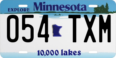 MN license plate 054TXM