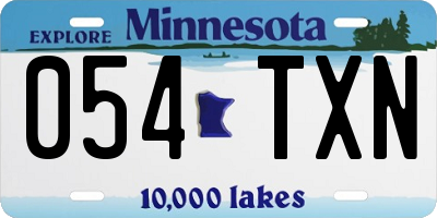 MN license plate 054TXN