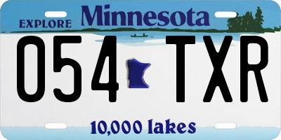 MN license plate 054TXR