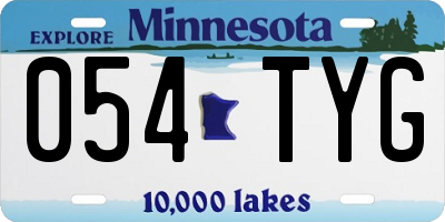 MN license plate 054TYG