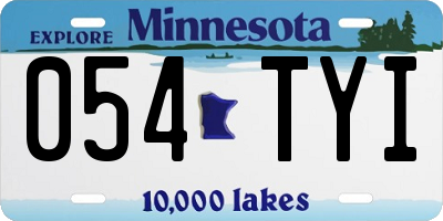 MN license plate 054TYI