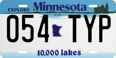 MN license plate 054TYP